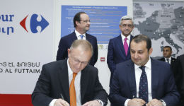 Հայաստանի և Ֆրանսիայի նախագահներն այցելել են «Կարֆուր» ընկերության հիպերմարկետի շինհրապարակ