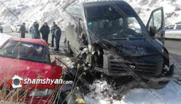 Երևան-Սևան-Իջևան ճանապարհին ավտոմեքենաներ են բախվել. 13 մարդ տեղափոխվել է հիվանդանոց